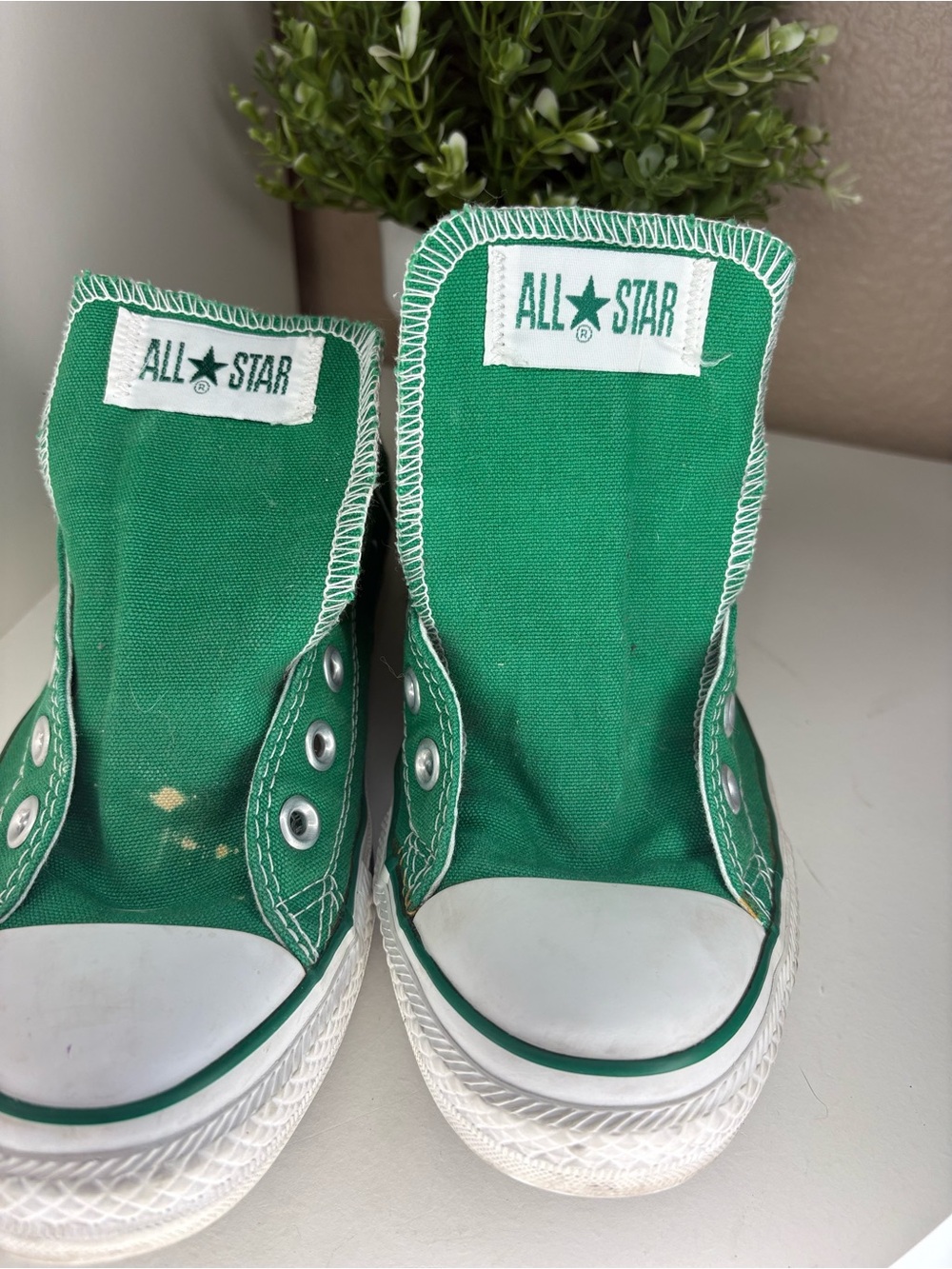 Converse Green Slip-On Canvas Low Top Sneakers - Picture 9 of 10